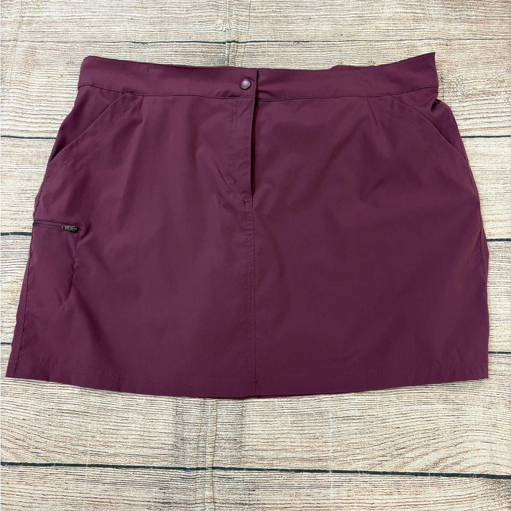 😍32 Degrees Women's Plum Mini Skort Elastic sides front side pockets size 18